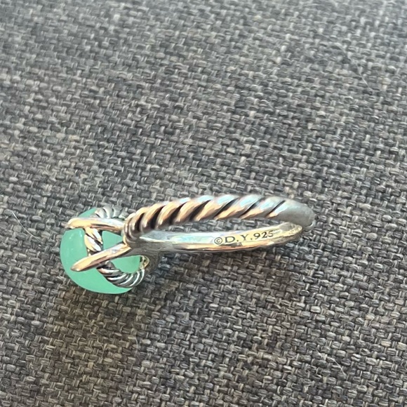 David Yurman Cable Classics Aqua Chalcedony Ring - Picture 3 of 5
